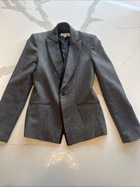 Calvin Klein Charcoal Gray Tailored Wool-Blend Blazer